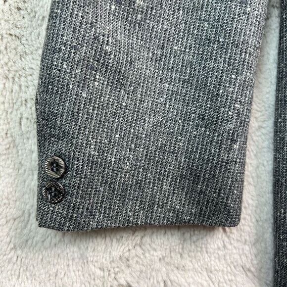 Yves St Germain Wool Blend Gray Tweed Blazer Jacket Mens Size 44 Coat Vintage - Picture 3 of 13